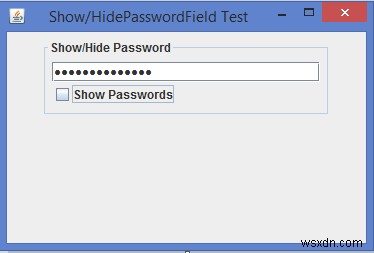 เราจะแสดง/ซ่อนอักขระสะท้อนของ JPasswordField ใน Java ได้อย่างไร 