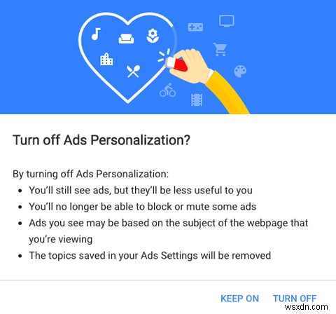 Cách tắt quảng cáo được cá nhân hóa của Google 