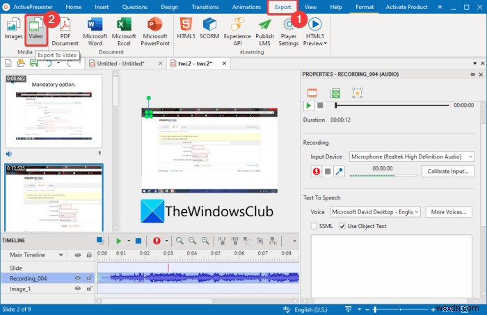 วิธีสร้างการนำเสนอวิดีโอพร้อมคำบรรยายเสียงใน Windows 11/10 