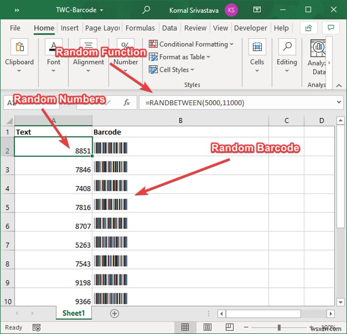 माइक्रोसॉफ्ट एक्सेल में बारकोड कैसे जनरेट करें 