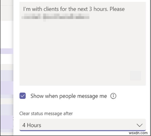 สถานะ Microsoft Teams ค้างอยู่ที่ ไม่อยู่ที่สำนักงาน 