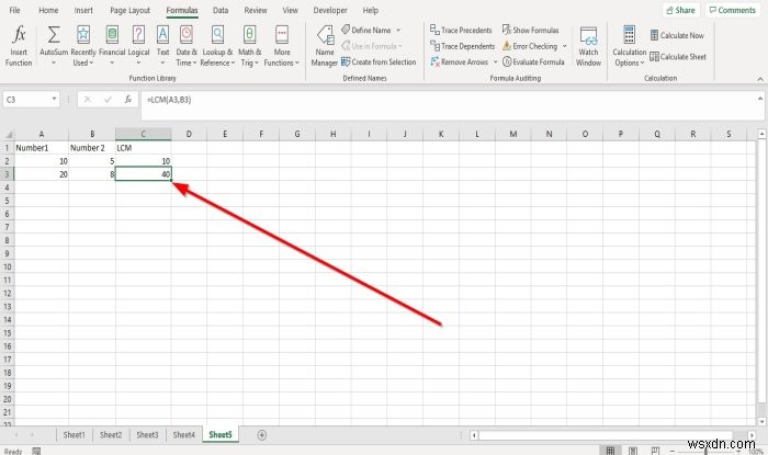 วิธีใช้ฟังก์ชัน INT และ LCM ใน Microsoft Excel 