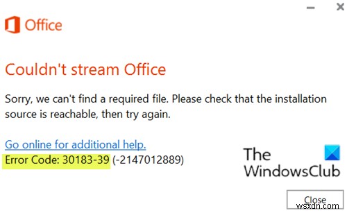 แก้ไขรหัสข้อผิดพลาดของ Microsoft Office 30029-4, 30029-1011, 30094-1011, 30183-39, 30088-4 บน Windows 10 