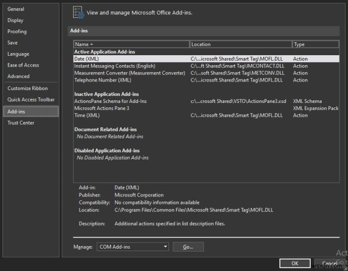 माइक्रोसॉफ्ट ऑफिस प्रोग्राम से ऐड-इन्स कैसे देखें, प्रबंधित करें, इंस्टॉल करें और निकालें