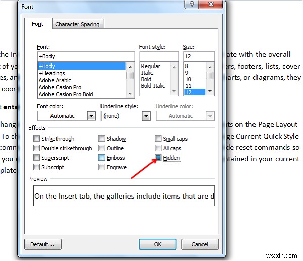 วิธีแสดงและซ่อนข้อความใน Word 