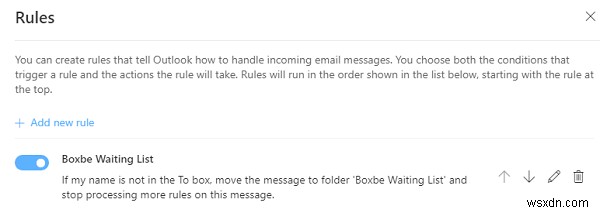 วิธีลบรายการรอ Boxbe ออกจาก Outlook