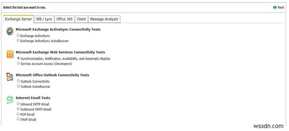 ตัววิเคราะห์การเชื่อมต่อระยะไกลของ Microsoft:แก้ไขปัญหาแอปและบริการ Office 365
