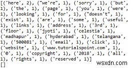 Chương trình Python để thu thập thông tin một trang web và nhận các từ thông dụng nhất 