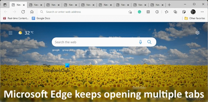 Sửa lỗi Microsoft Edge tiếp tục mở nhiều tab 