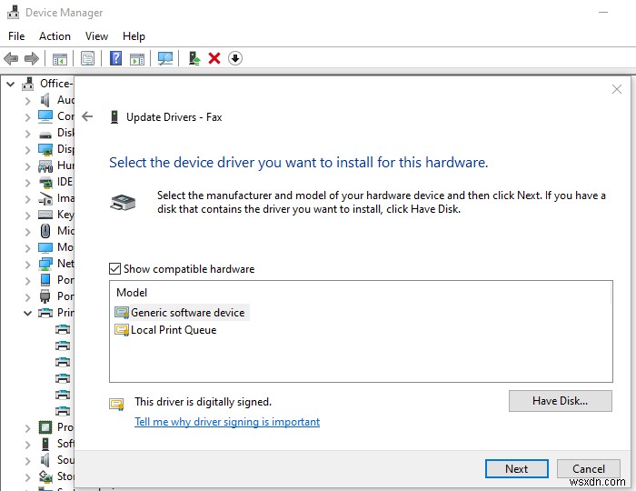 Trình điều khiển Máy in không khả dụng trong Windows 11/10 