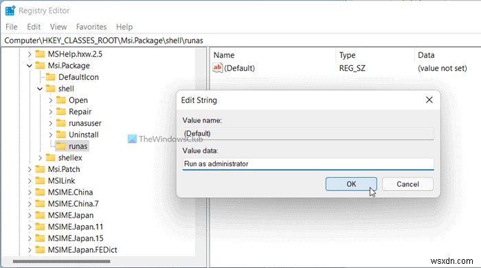 Tùy chọn Run As Administrator cho tệp MSI bị thiếu trong Windows 11/10 
