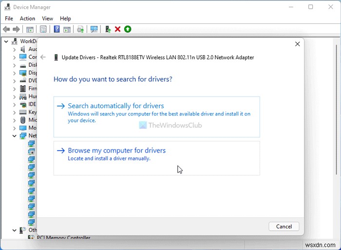 Cách cập nhật trình điều khiển mạng trong Windows 11/10 
