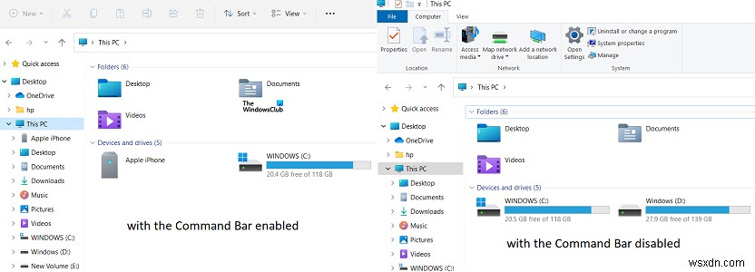 วิธีปิดการใช้งานแถบคำสั่ง File Explorer ใน Windows 11 