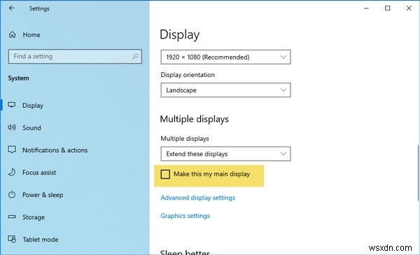Cách thay đổi màn hình chính và phụ trên Windows 11/10 