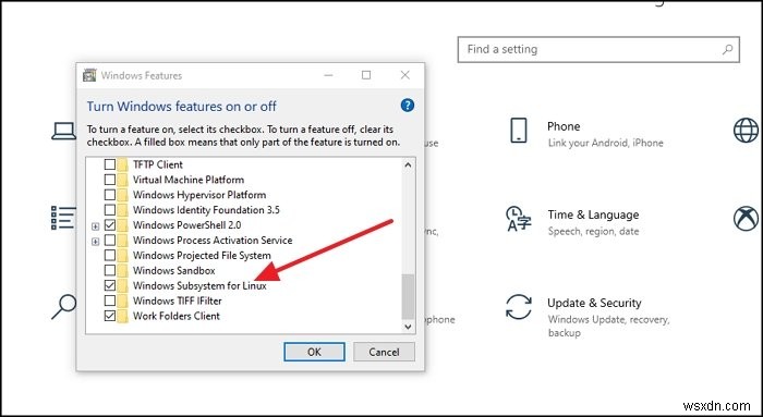WslRegisterDistribution không thành công với lỗi:0x80070422 