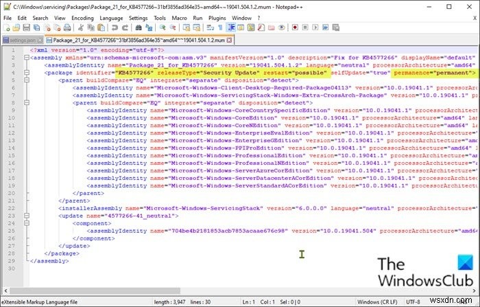 วิธีถอนการติดตั้ง Windows Updates ที่ทำเครื่องหมายเป็น Permanent without Uninstall option ใน Windows 10 