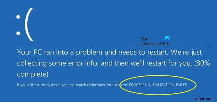 PROCESS1_INITIALIZATION_FAILED, 0x0000006B, Màn hình xanh trên Windows 10 
