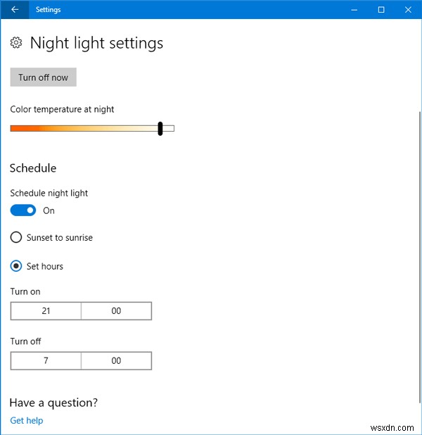 เปิดใช้งานการกรองแสงสีน้ำเงินหรือเปิดหรือปิดไฟกลางคืนใน Windows 11/10 