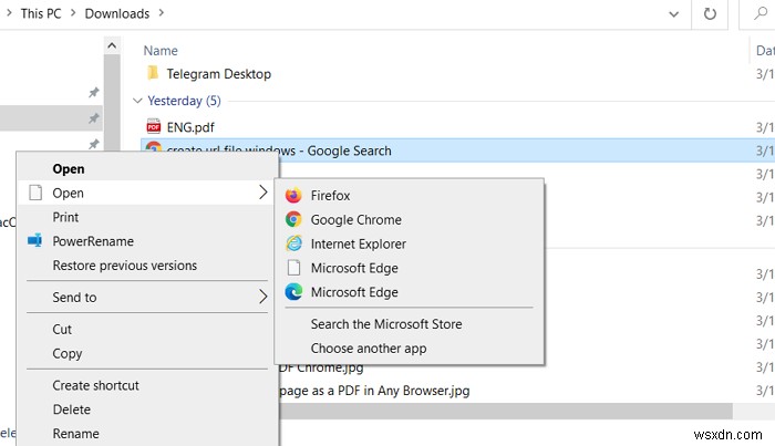 วิธีเปิดไฟล์ .URL ด้วยเบราว์เซอร์ใดก็ได้ใน Windows 10 