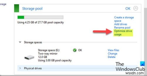 วิธีเพิ่มประสิทธิภาพการใช้งานไดรฟ์ใน Storage Pool สำหรับพื้นที่เก็บข้อมูลใน Windows 11/10 