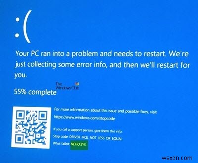 วิธีแก้ไขข้อผิดพลาด netio.sys Blue Screen ใน Windows 11/10 