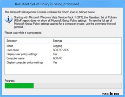 Xác minh cài đặt bằng Công cụ kết quả chính sách nhóm (GPResult.exe) trong Windows 11/10 