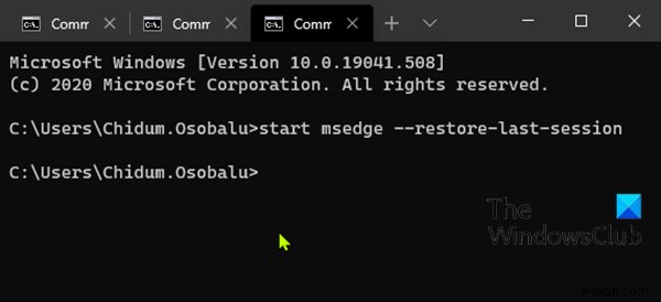 วิธีเปิดเบราว์เซอร์ Edge โดยใช้ Command Prompt บน Windows 10 