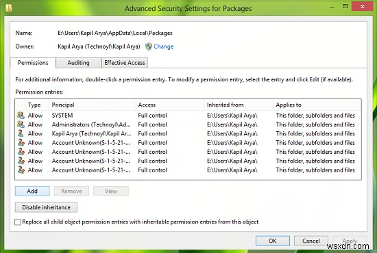 ข้อผิดพลาด 0x80070005 ขณะติดตั้งหรืออัปเดต Windows 10 Store Apps 