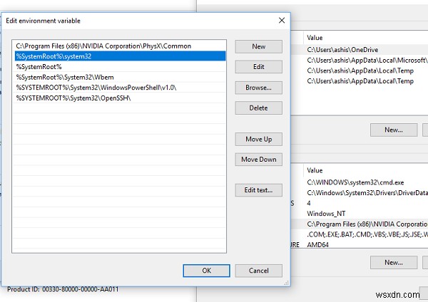 คำสั่งไม่ได้รับการยอมรับว่าเป็นคำสั่งภายในหรือภายนอก 