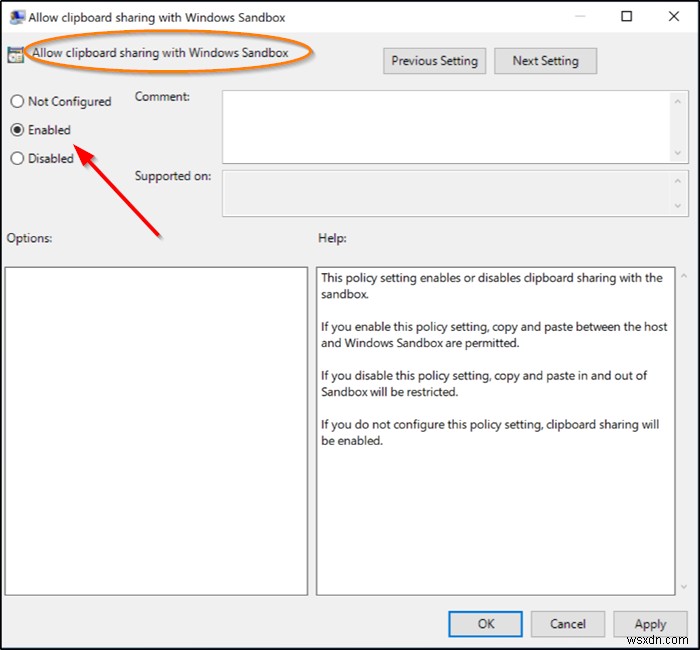 Cách bật hoặc tắt Chia sẻ Clipboard với Windows Sandbox trong Windows 10 