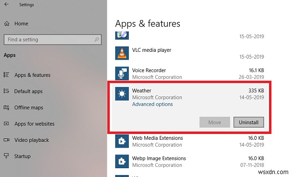 Cách gỡ cài đặt Ứng dụng thời tiết trong Windows 11/10 