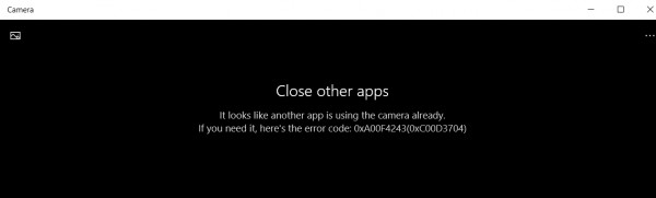 Mã lỗi 0xa00f4243 cho ứng dụng Máy ảnh trên Windows 11/10 
