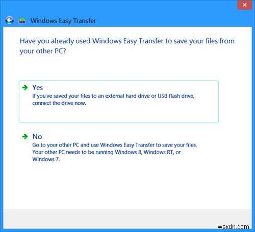 ถ่ายโอนโปรไฟล์ผู้ใช้ใน Windows OS โดยใช้ Windows Easy Transfer 