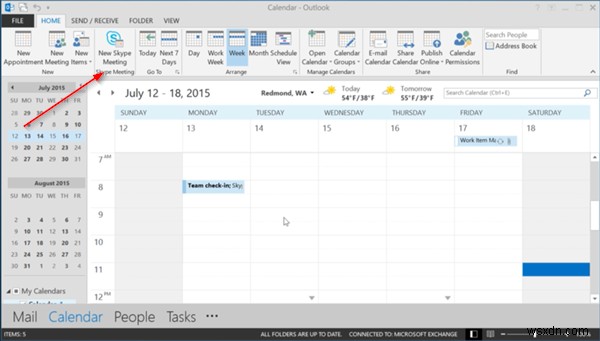 Cách gửi liên kết Mời họp qua Skype 
