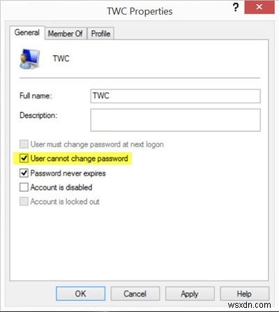 ป้องกันไม่ให้ผู้ใช้เปลี่ยนรหัสผ่านใน Windows 10 