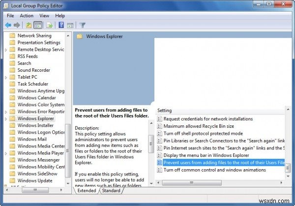 Lỗi 16389, Không thể tạo tệp Thư viện mới.library.ms trong Windows 