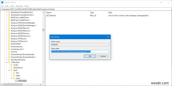 Cách thêm mục Install CAB vào Menu ngữ cảnh của Windows 10 
