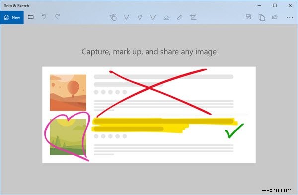 วิธีใช้แอป Snip &Sketch เพื่อจับภาพและใส่คำอธิบายประกอบภาพหน้าจอใน Windows 10 