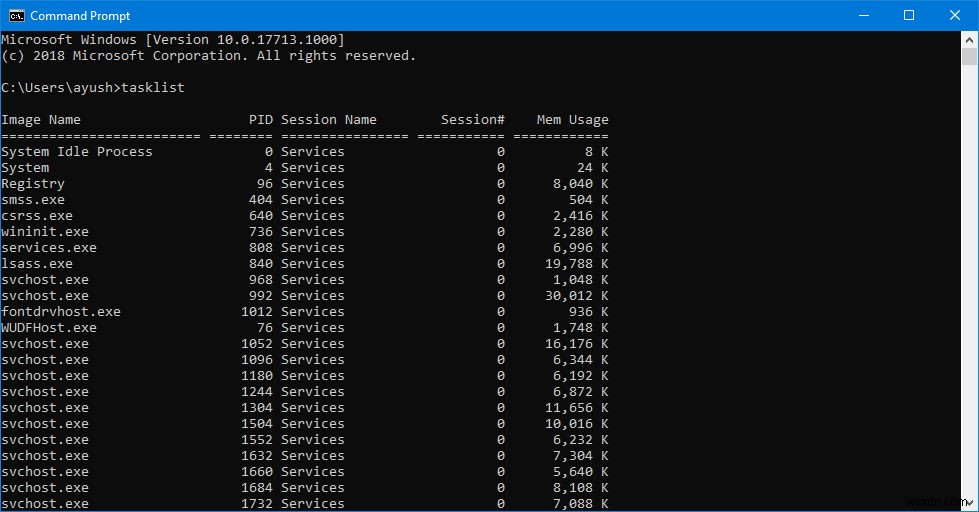 วิธีบันทึกกระบวนการ Windows ทั้งหมดลงในไฟล์ข้อความโดยใช้TaskList 