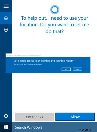 เปิดใช้งานและตั้งค่า Cortana ใน Windows 10 