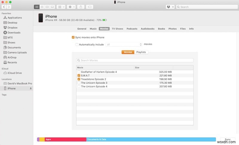 Cách thêm video vào thiết bị iOS trong macOS Catalina 