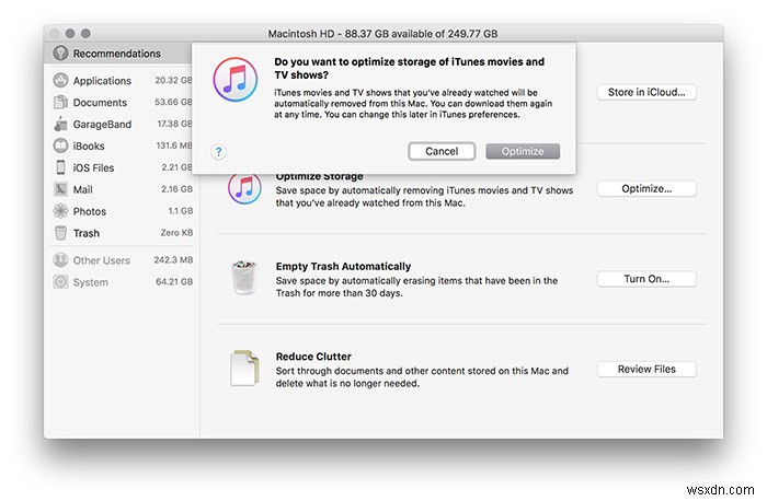 Hiểu không gian có thể kiểm soát của macOS Sierra và cách sử dụng nó để tối ưu hóa dung lượng ổ cứng của bạn 