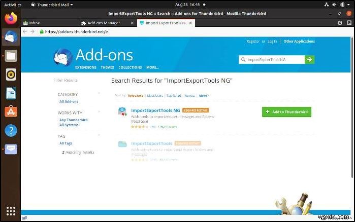 วิธีการโยกย้ายจากวิวัฒนาการสู่ธันเดอร์เบิร์ดใน Linux 