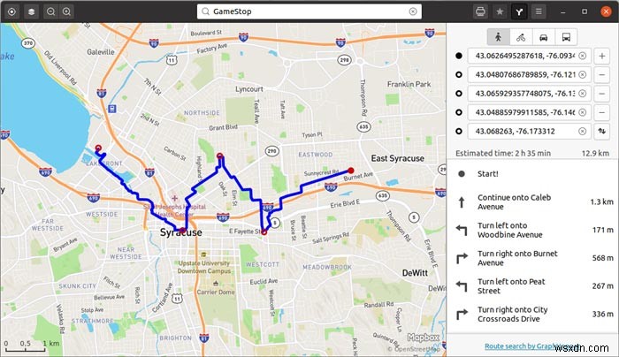 วิธีดาวน์โหลด Gnome Maps และส่งออกเส้นทางเป็น PDF 
