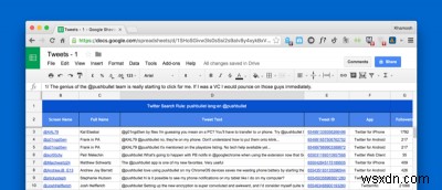 วิธีรวบรวมทวีตโดยอัตโนมัติจากผู้ใช้หรือแฮชแท็กใน Google Spreadsheet 