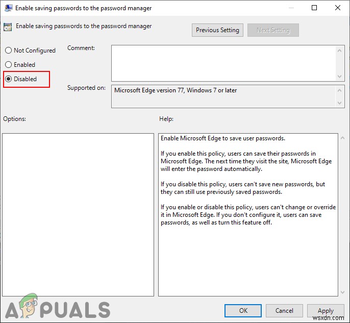 จะเปิดใช้งานหรือปิดใช้งานการบันทึกรหัสผ่านใน Microsoft Edge ใน Windows 10 ได้อย่างไร 