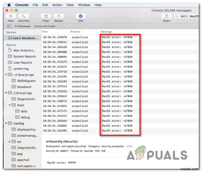 วิธีแก้ไขข้อผิดพลาด MacOS 67050 
