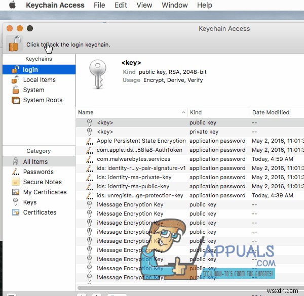 แก้ไขแล้ว:Mac ยังคงขอรหัสผ่าน  รายการในเครื่อง  ของพวงกุญแจ 