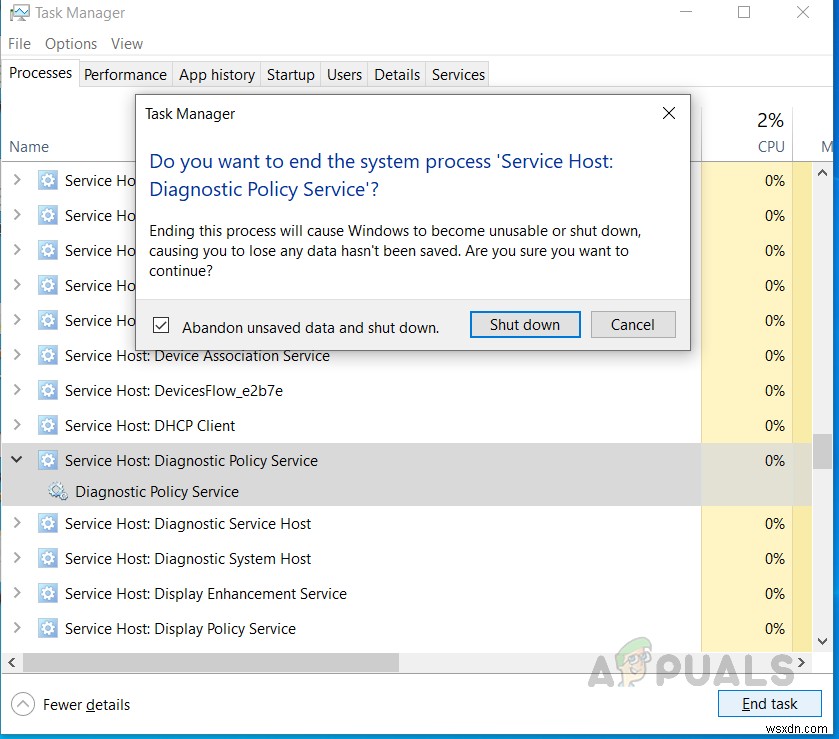 [แก้ไข] โฮสต์บริการ:นโยบายการวินิจฉัย การใช้งาน CPU และหน่วยความจำสูง 