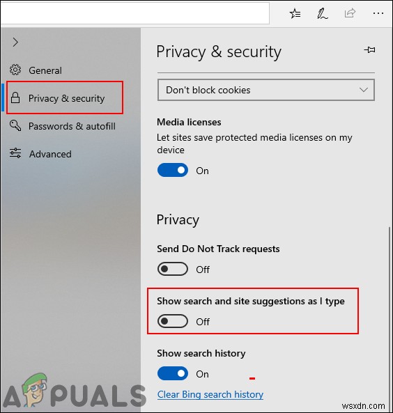 วิธีปิดการใช้งานคำแนะนำรายการดรอปดาวน์ของแถบที่อยู่ใน Microsoft Edge 